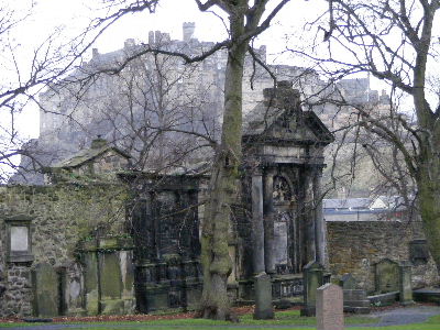 Edinburgh Castle from Greyfriars Kirkyard