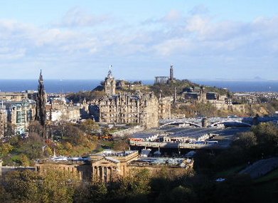 View to Princes Street and Calton Hill, Edinburgh