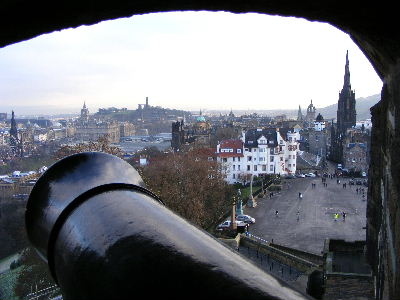 Edinburgh Castle looking east over the Esplanade