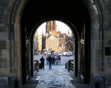 View out from Edinburgh Castle entrance