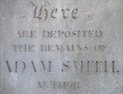 Inscription at Adam Smith's grave, the Canongate, Edinburgh